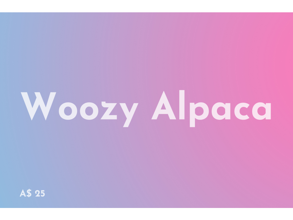 Woozy Alpaca's Gift Card