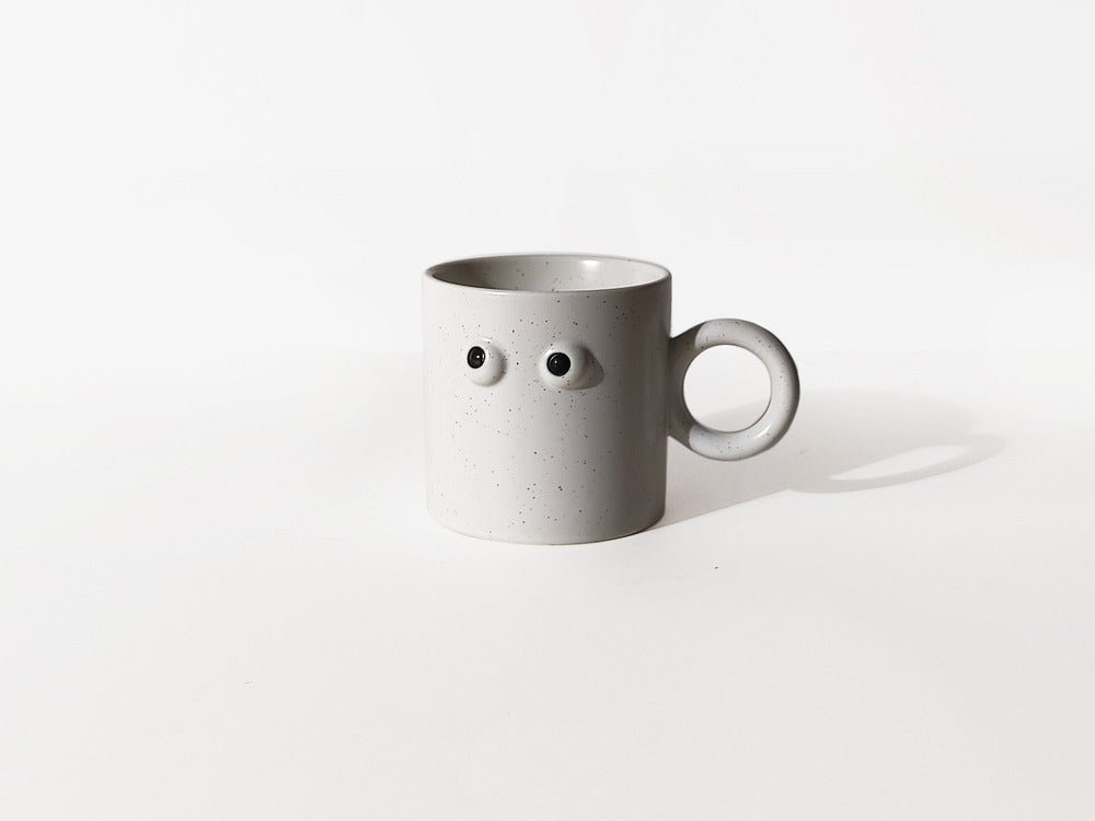 mugs, coffee mugs, special designed mug, independent designer's work, original work mug, mug with eyes, premium ceramic mug, ceramic mug, your mug friend